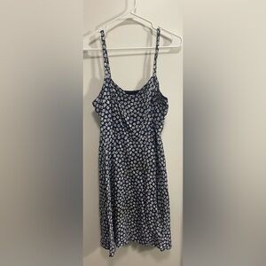 Old Navy Blue Ruched Spaghetti Strap Dress